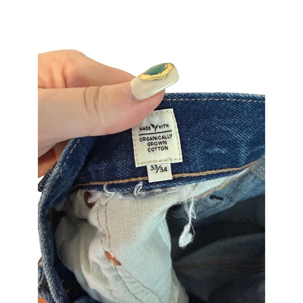 Levis Made & Crafted 501 Original Fit Jeans Blue Creased Denim Mens 33x34